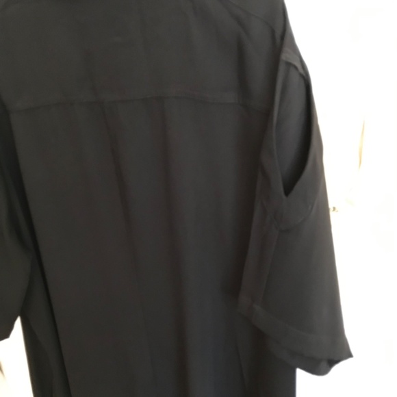 CHICO’S Button Down Tunic Short Split Sleeve Blouse Black Women’s Size XL 1X - Picture 3 of 16